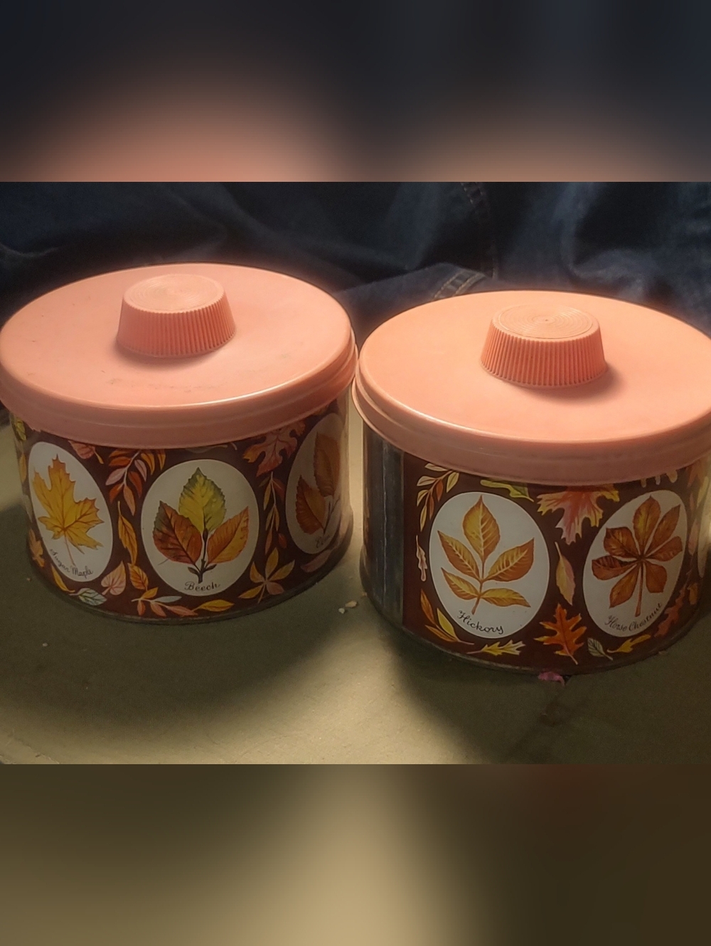 Vintage 1958 Mrs Lelands Golden Butter Bits  Cans Set of 2